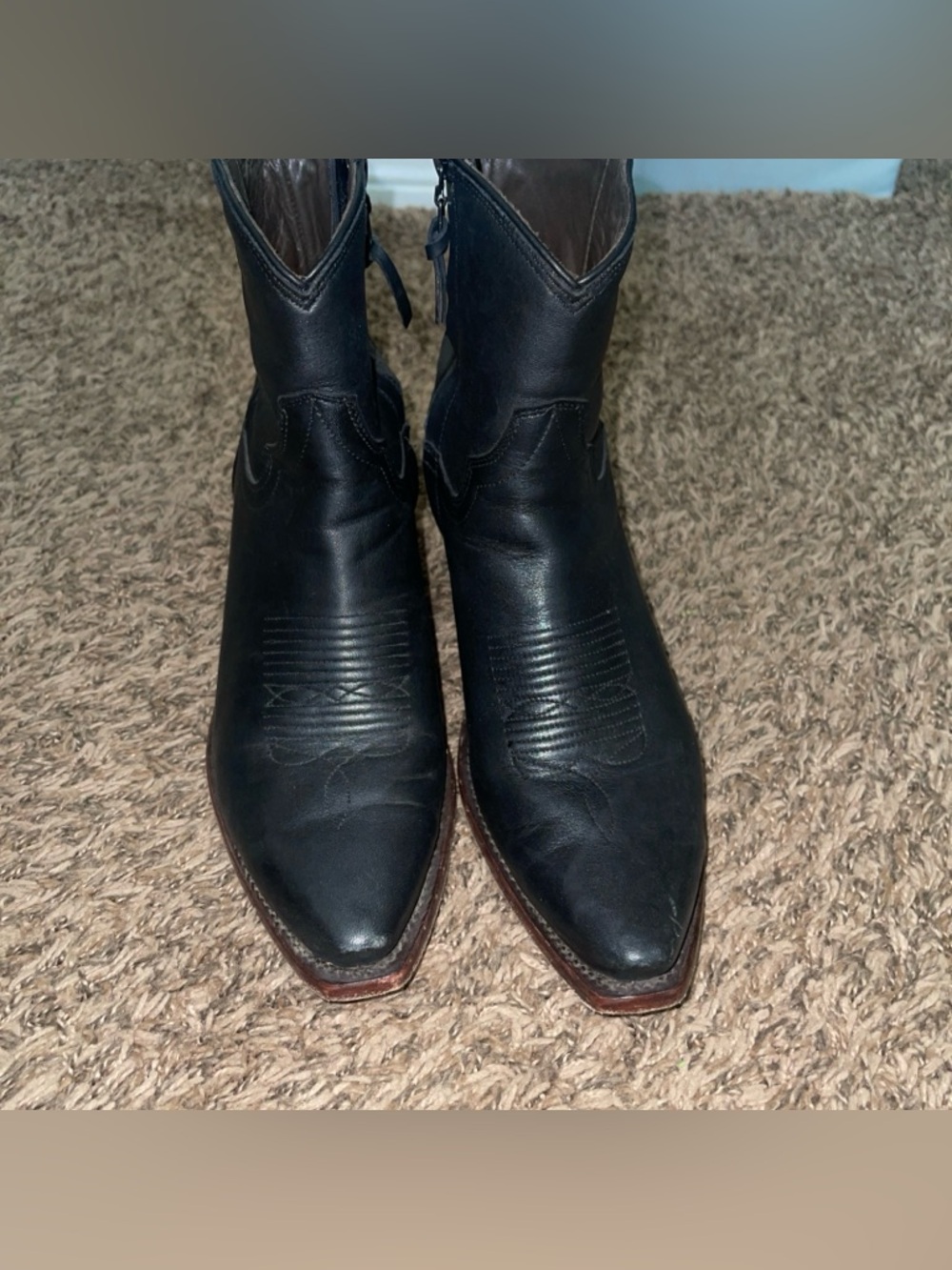 Tecovas The Daisy Scotch Western Ankle Boots 10B, Black - Picture 2 of 16